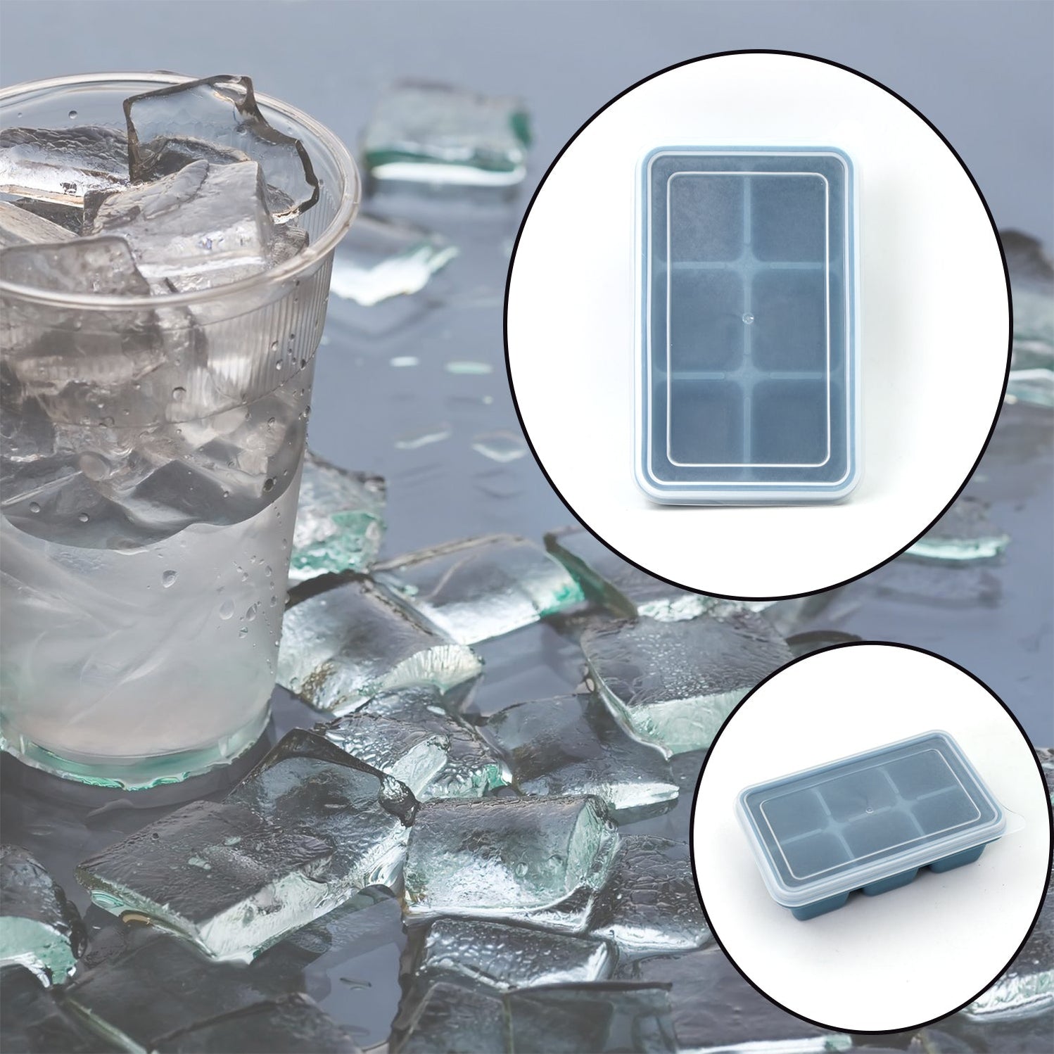 6 Cavity Silicone Ice Cube Rectangular Tray Mould - Image 5