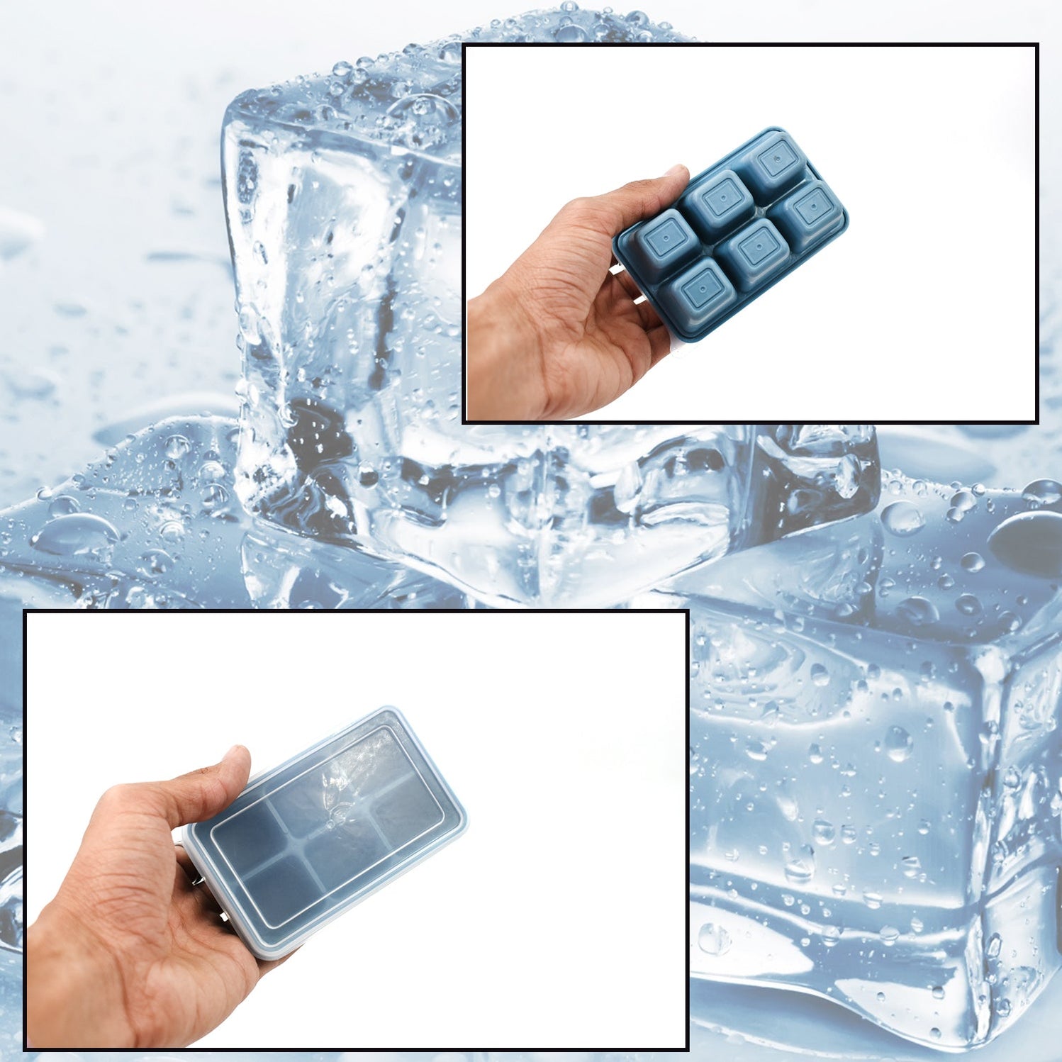 6 Cavity Silicone Ice Cube Rectangular Tray Mould - Image 6